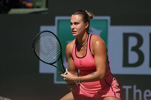 Aryna Sabalenka in action during the Indian Wells
