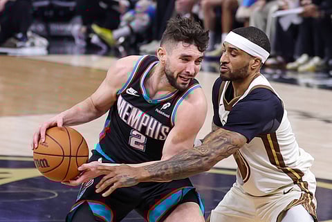 Ty Jerome of Memphis Grizzlies with the ball