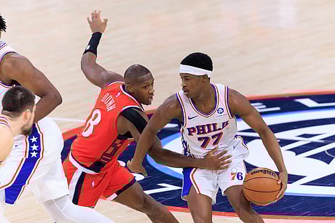 VJ Edgecombe of Philadelphia 76ers in action