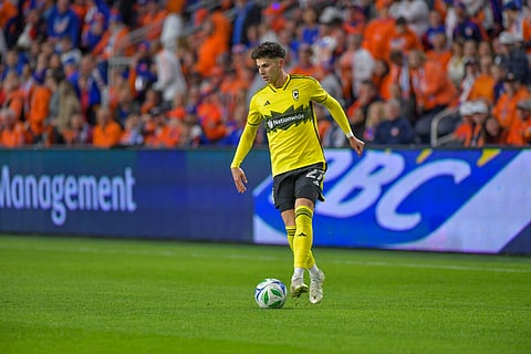 Columbus Crew midfielder Maximilian Arfsten