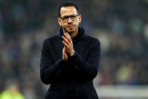 Liam Rosenior at full-time during Premier League match against Everton