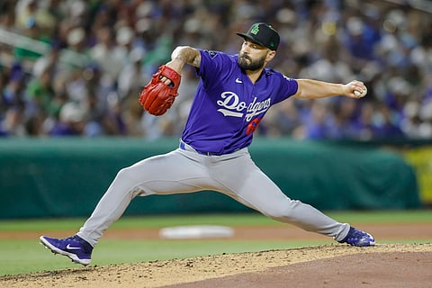 Los Angeles Dodgers pitcher Tanner Scott in action