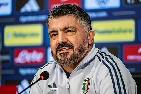 Italy head coach Gennaro Gattuso attends a press conference
