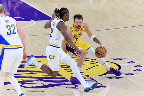 Luka Doncic in action against Indiana Pacers