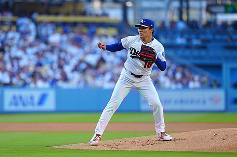 Yoshinobu Yamamoto in action for Los Angeles Dodgers