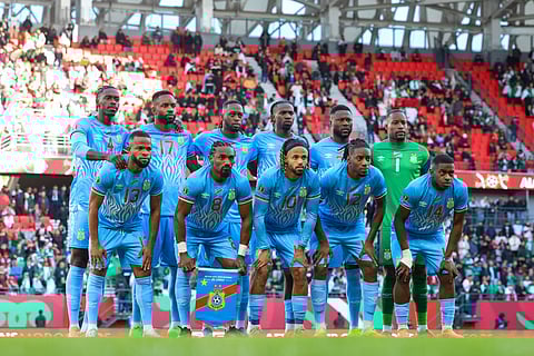 DR Congo players lined up for a team photo 