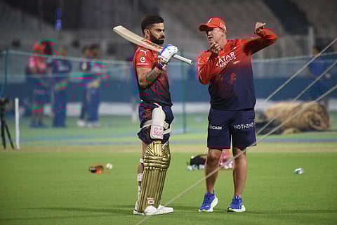 Andy Flower with Virat Kohli