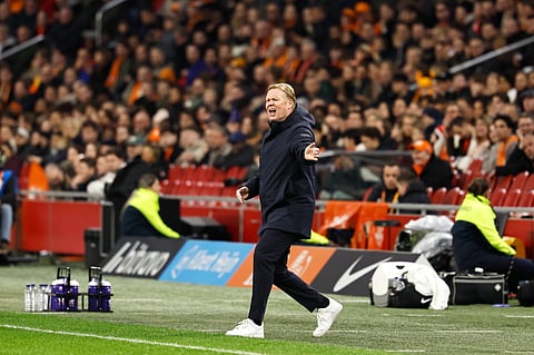 Ronald Koeman on the touchline against Norway
