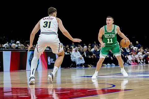 Payton Pritchard of Boston Celtics with the ball 
