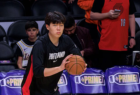 Yang Hansen of Portland Trail Blazers