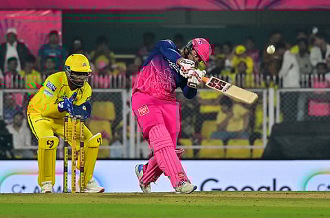 Vaibhav Sooryavanshi in action against CSK