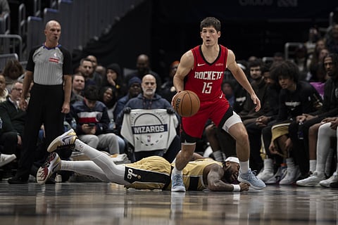 Reed Sheppard in action for Houston Rockets