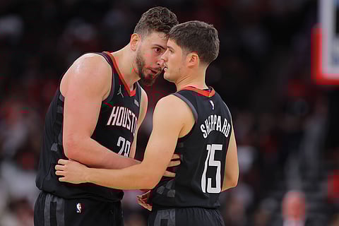 Alperen Sengun chats with Reed Sheppard