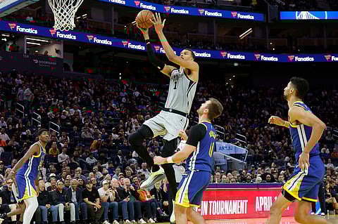 Victor Wembanyama in action against Golden State Warriors