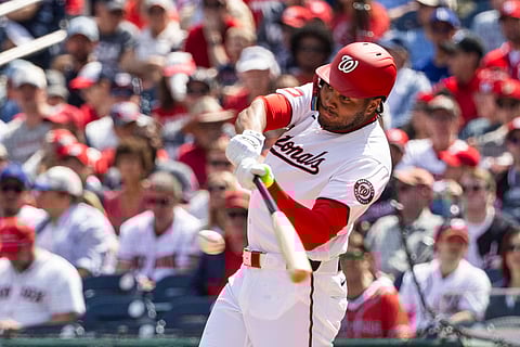 Washington Nationals' James Wood in action