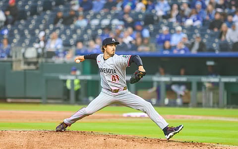 Minnesota Twins starting pitcher Joe Ryan in action