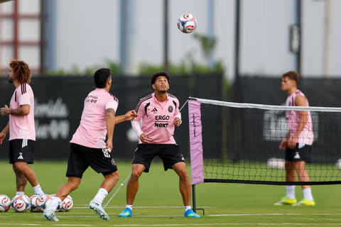 Inter Miami players during training session