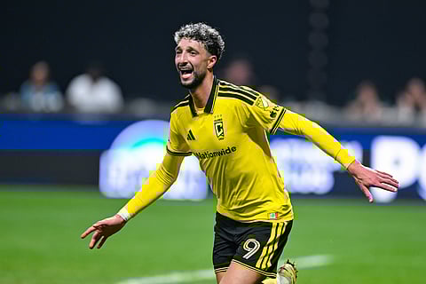 Wessam Abou Ali celebrates his goal against Atlanta United