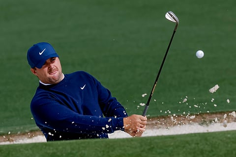Chris Gotterup practising at the Augusta National Golf Club