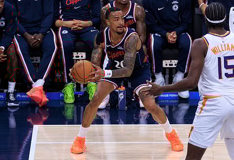 John Collins of LA Clippers with the ball