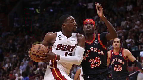 Toronto Raptors and Miami Heat players in action