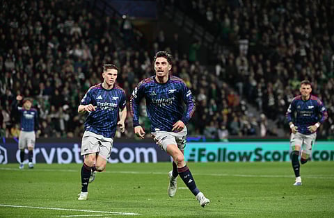 Kai Havertz celebrates his late winner against Sporting Lisbon
