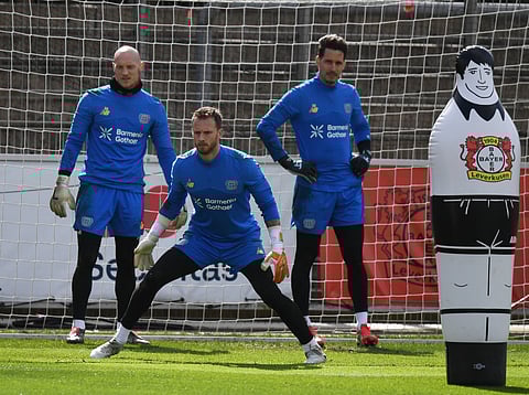 Bayer Leverkusen players during training session