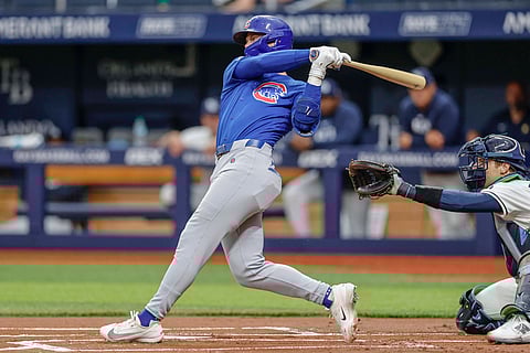 Nico Hoerner of Chicago Cubs in action