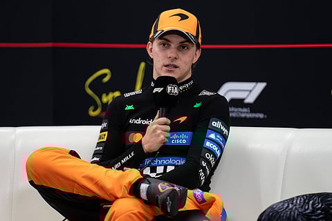 Oscar Piastri during post-race press conference