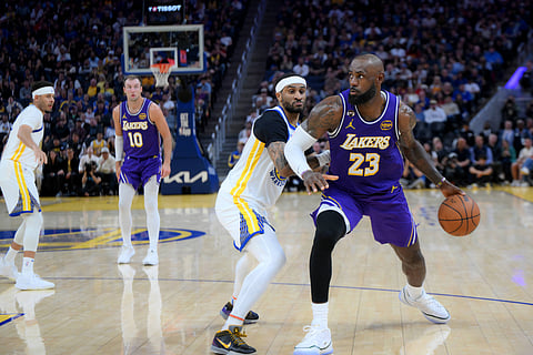 LeBron James in action against Golden State Warriors