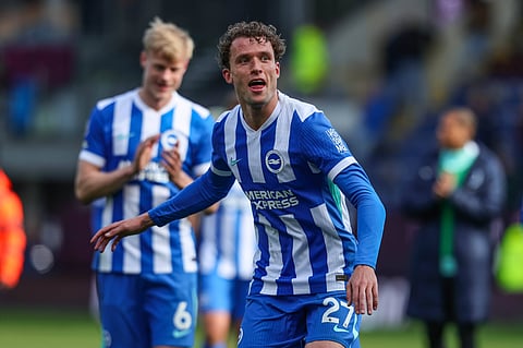 Mats Wieffer celebrates his goal against Burnley 