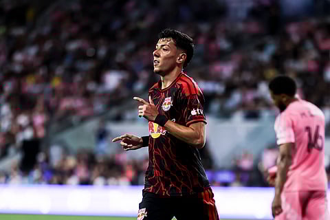 Jorge Ruvalcaba celebrates his goal against Inter Miami