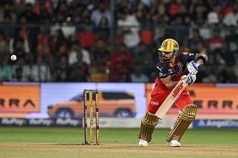 Virat Kohli in action against LSG