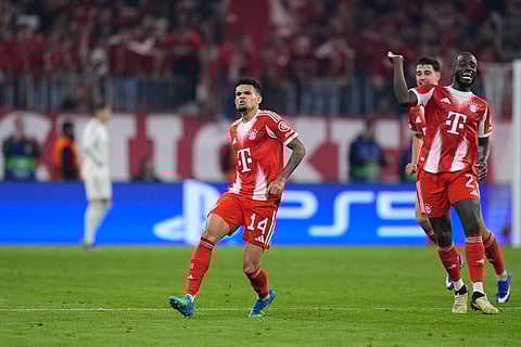 Luis Diaz celebrates his goal against Real Madrid