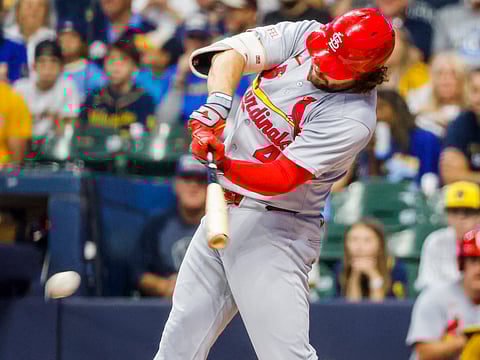 St. Louis Cardinals' Alec Burleson in action