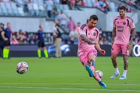Lionel Messi during warmups