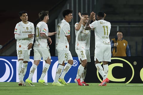 Toluca FC players celebrate a goal