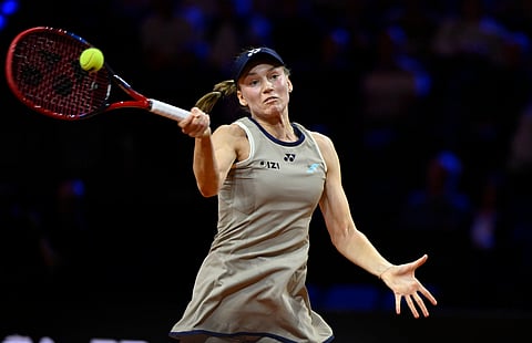 Elena Rybakina in action