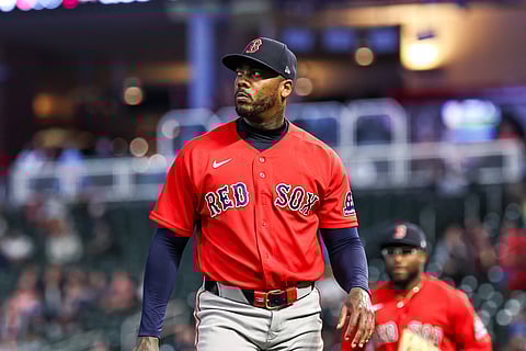 Boston Red Sox pitchers Aroldis Chapman