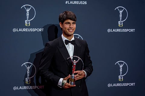 Carlos Alcaraz with the Laureus Award