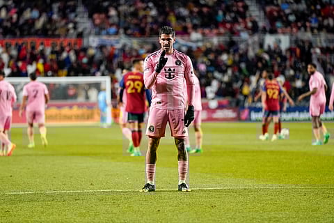 Rodrigo De Paul celebrates his goal against Real Salt Lake