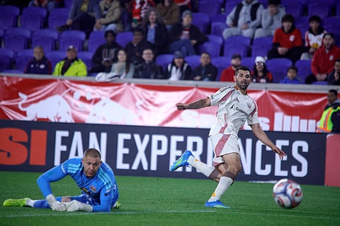 Tai Baribo scores against New York Red Bulls