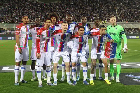 Crystal Palace players pose for a team photo