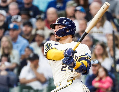Milwaukee Brewers catcher William Contreras in action