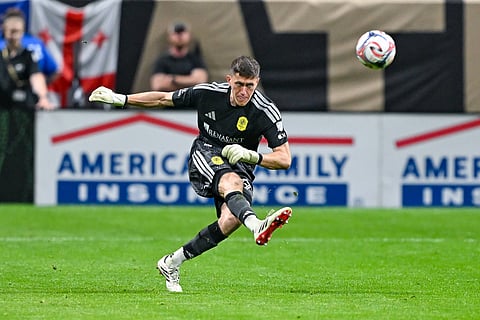 Nashville SC goalkeeper Brian Schwake in action