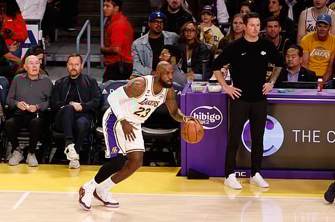 LeBron James in action