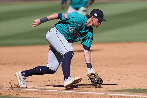 Seattle Mariners baseman Colt Emerson in action