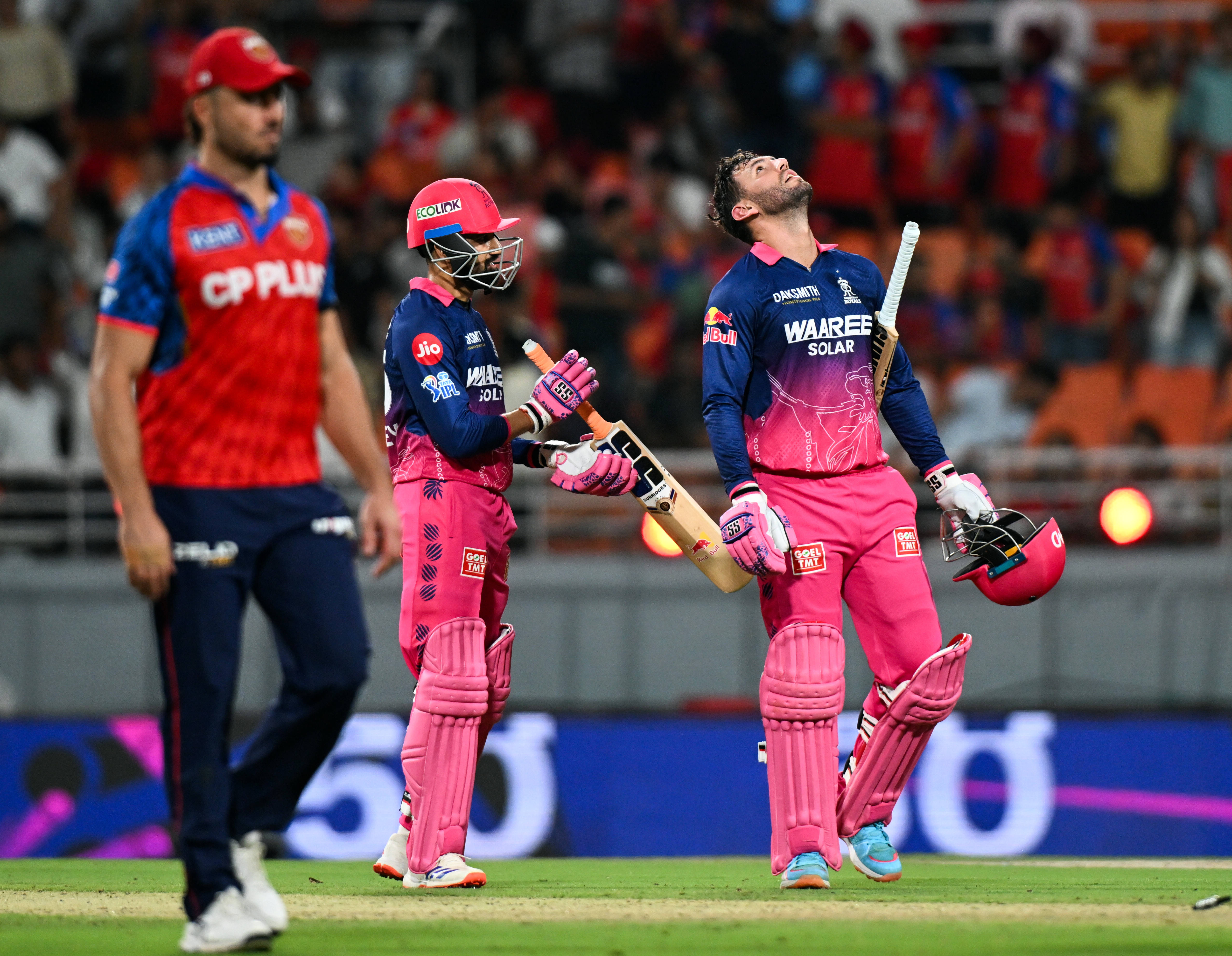 Rajasthan Royals' celebrate their win over Punjab Kings