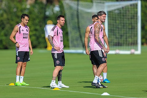 Inter Miami players during training session