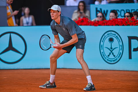 Jannik Sinner in action at the Madrid Open